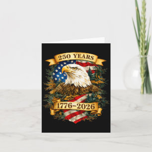 Tarjeta 250 años americanos 1776 2026 250 cumpleaños EE. U