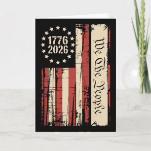 Tarjeta 250 años Aniversario 250 americano bandera de EE.