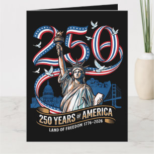Tarjeta 250 Años Aniversario América 1776 2026