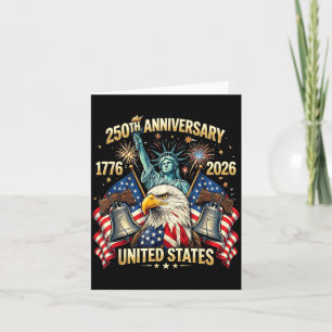 Tarjeta 250 Años Aniversario Americano 1776-2026 Bandera U
