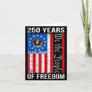Tarjeta 250 años aniversario americano bandera usa 250 4º