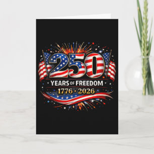 Tarjeta 250 años bandera americana 1776-2026 250 cumpleaño