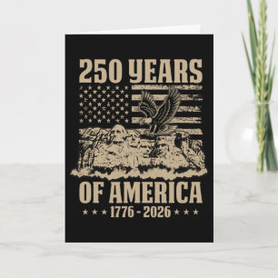 Tarjeta 250 años bandera americana 1776-2026 cumpleaños 25