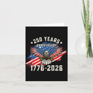 Tarjeta 250 Años Bandera Americana Águila Patriótica 250º 