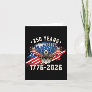 Tarjeta 250 Años Bandera Americana Águila Patriótica 250º