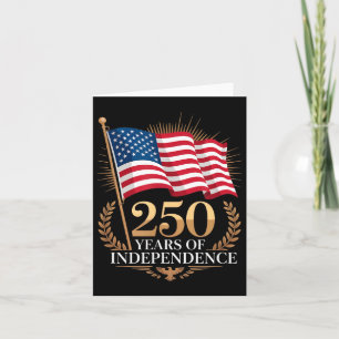 Tarjeta 250 años bandera americana aniversario 250 de EE. 