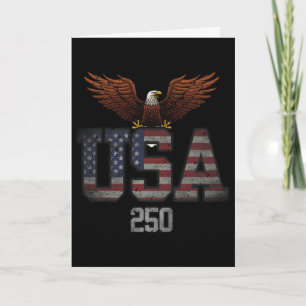 Tarjeta 250 Años Bandera De Estados Unidos Águila Cumpleañ