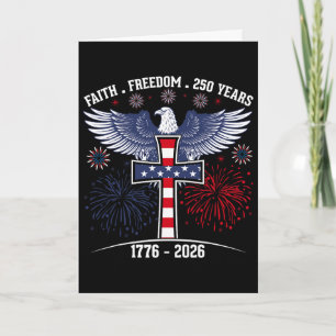 Tarjeta 250 años bandera estadounidense 250 aniversario EE