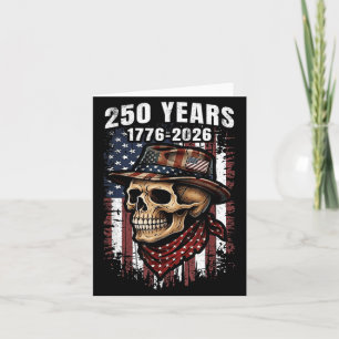 Tarjeta 250 Años Cráneo Esqueleto Patriótico Americano