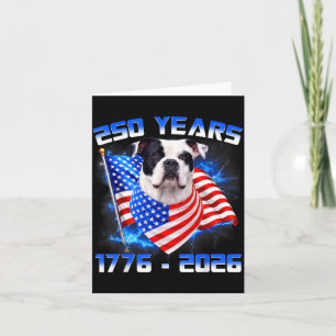 Tarjeta 250 Años de América 1776 2026 Bulldog Americano Pe