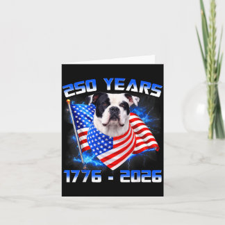 Tarjeta 250 Años de América 1776 2026 Bulldog Americano Pe