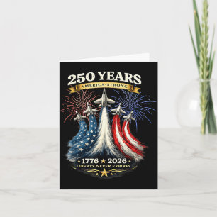 Tarjeta 250 años de fortaleza en Estados Unidos 1776 2026