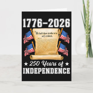 Tarjeta 250 Años De Independencia Americana 1776 2026 Us D