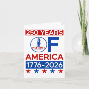 Tarjeta 250 años de la Revolución Estadounidense Semiquinc