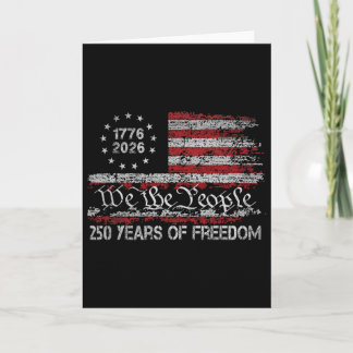 Tarjeta 250 años de libertad 1776 2026 bandera de EE. UU.