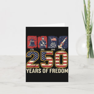 Tarjeta 250 años de libertad 1776 2026 Historia de la libe