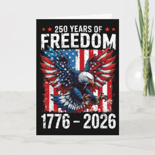 Tarjeta 250 Años De Libertad 1776 2026 Patriótico Ld Eagle