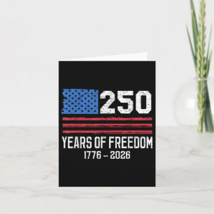 Tarjeta 250 años de libertad 250 cumpleaños bandera de Est