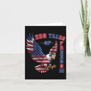 Tarjeta 250 años de libertad americana 1776 4 de julio tan