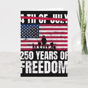 Tarjeta 250 Años Defendiendo La Libertad Bandera Patriótic