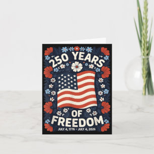 Tarjeta 250 años del 4 de julio de 1776-2026 Arte Folclóri