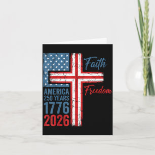 Tarjeta 250 años fe y libertad cristiana ee. uu. 250º