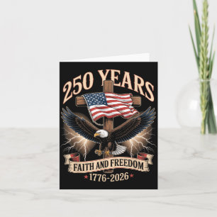 Tarjeta 250 años Fe y Libertad Cristiana EE. UU. 250.º
