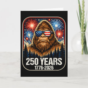Tarjeta 250 años Patriótico Bigfoot 1776-2026 250 Aniversa