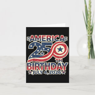 Tarjeta 250 cumpleaños 4 de julio 1776-2026 aniversario de