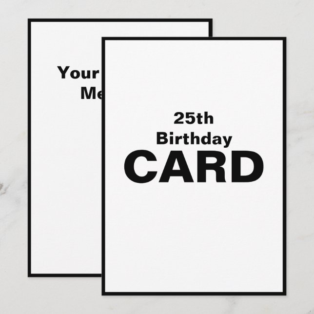 Tarjeta 25.ª Vigésimo Quinto 25 Veinticinco Cumpleaños De  (Anverso / Reverso)