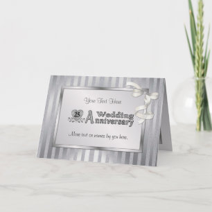 Tarjeta 25° Aniversario Boda - Plata