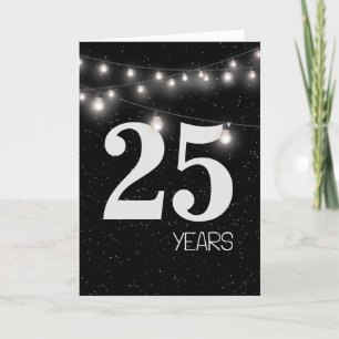 Tarjeta 25° Aniversario con luces y estrellas