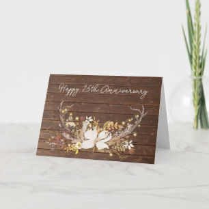 Tarjeta 25° aniversario de Deer Antler Bouquet