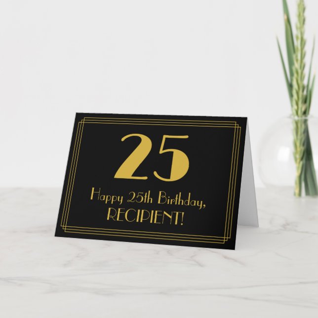 Tarjeta 25 Aniversario del nacimiento: Aspecto inspirado e (Anverso)