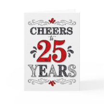 25 años de alegría en el patrón negro blanco rojo