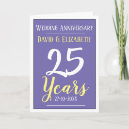 Tarjeta 25 años de Boda plateado