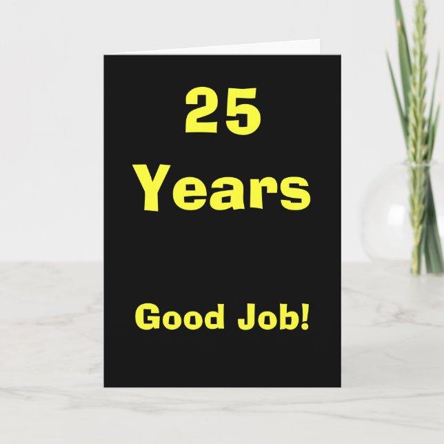 Tarjeta ¡25 años de buen trabajo! (Anverso)