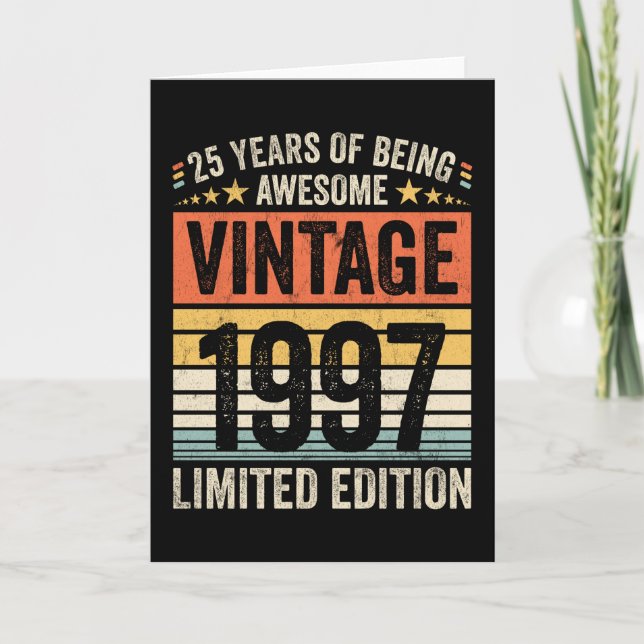 Tarjeta 25 Años De Ser Increíble Vintage 1997 (Anverso)