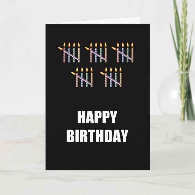 Tarjeta 25° cumpleaños con velas (Anverso)