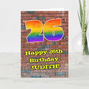 Tarjeta 26º cumpleaños: Arcoiris inspirado en graffiti div