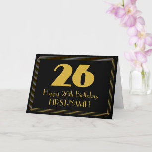 Tarjeta 26º cumpleaños: Aspecto inspirado en el Art Deco "