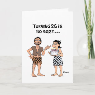 Tarjeta 26º cumpleaños humorístico