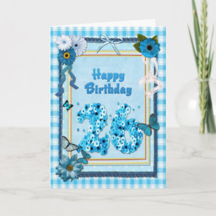 Tarjeta 26.º cumpleaños con un efecto scrapbook