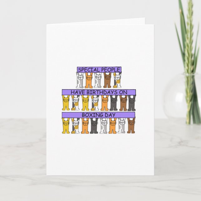 Tarjeta 26 de diciembre cumpleaños Personalizados gatos (Anverso)