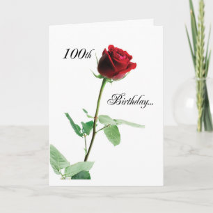 Tarjeta 2724 Feliz 100 cumpleaños Red Rose_O