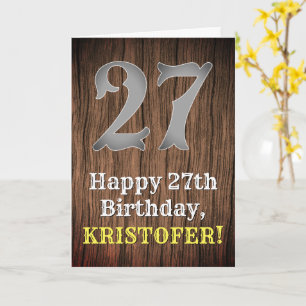 Tarjeta 27.º cumpleaños: Country Western Inspired Look, No