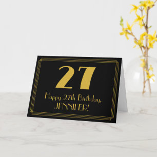 Tarjeta 27 Aniversario del nacimiento: Aspecto inspirado e