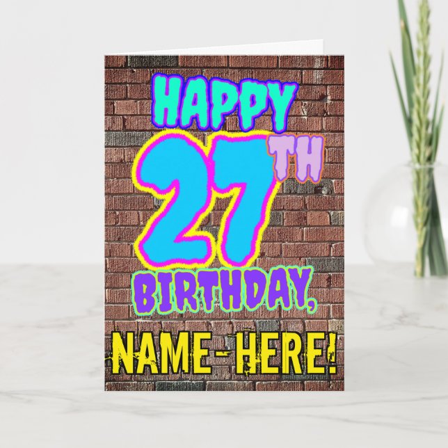 Tarjeta 27 Aniversario - Diversión, graffiti urbano inspir (Anverso)