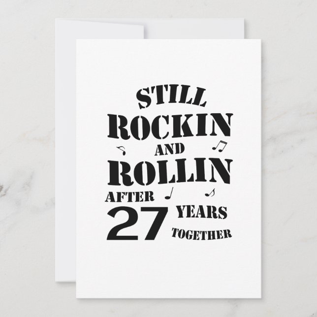 Tarjeta 27 Aniversario - Parejas de 27 años (Anverso)