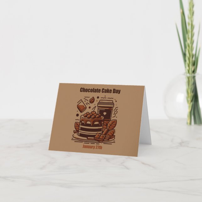 Tarjeta 27 de enero - Día de la Torta de Chocolate (Anverso)